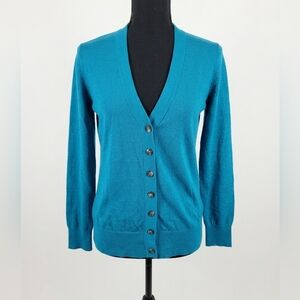 Teal Button-Up Women's Sweater